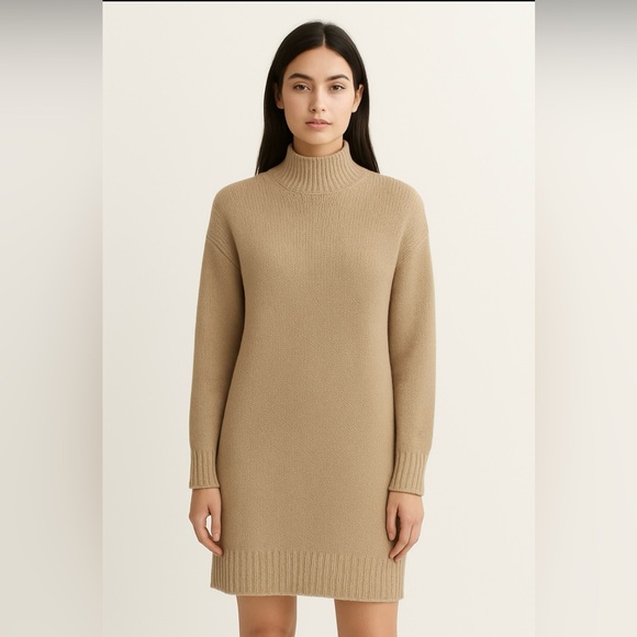 Dresses & Skirts - Revolves Stitches & Stripes Cozy Tan Turtleneck Sweater Dress